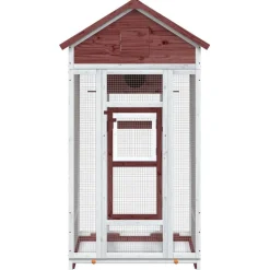 vidaXL Maison à oiseaux moka 91,5x53x170 cm bois massif de pin