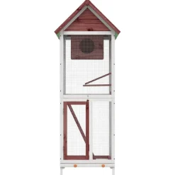vidaXL Maison à oiseaux moka 60x58,5x160 cm bois massif de pin