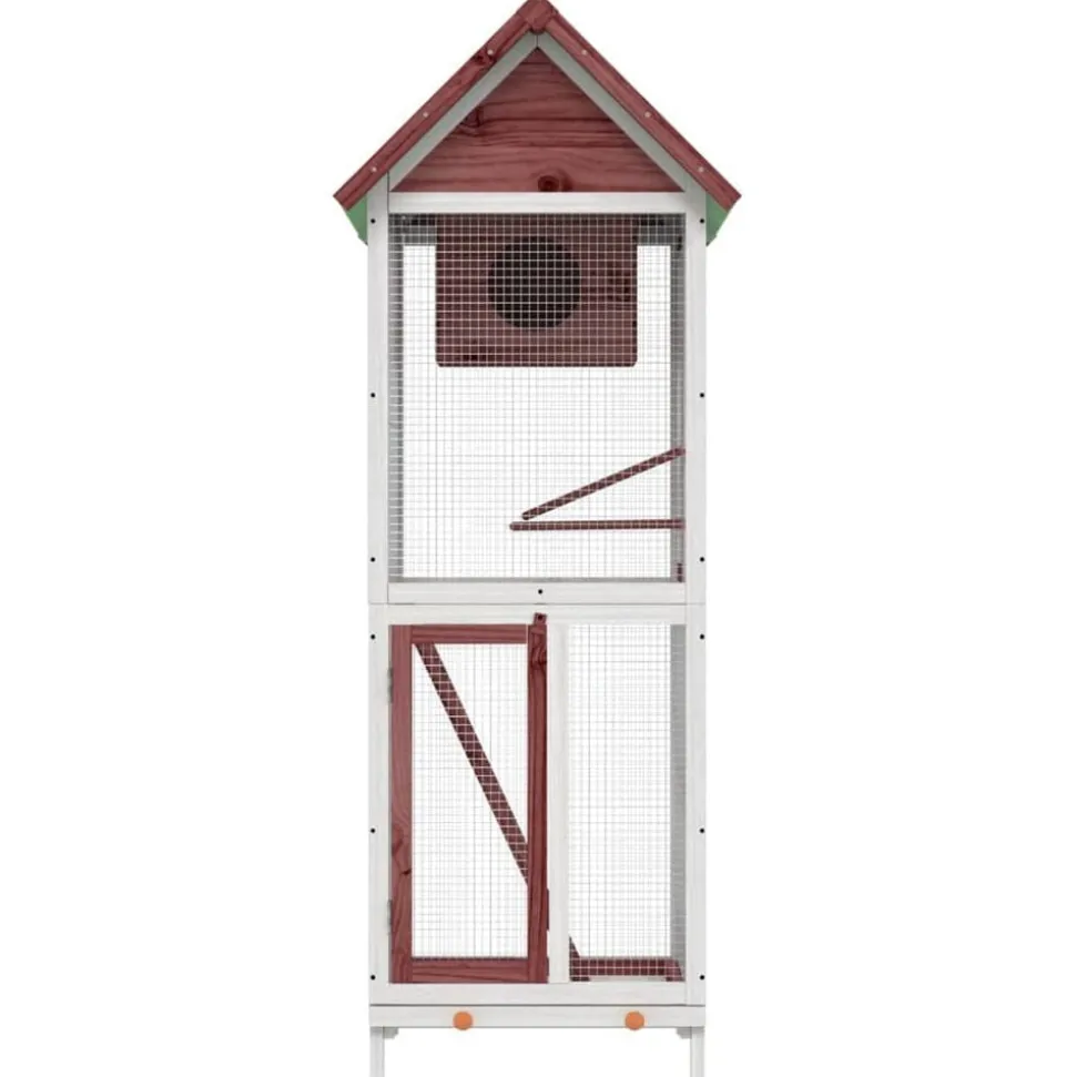 vidaXL Maison à oiseaux moka 60x58,5x160 cm bois massif de pin
