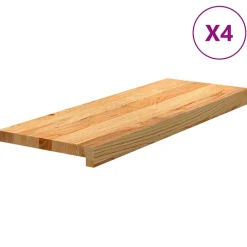 vidaXL Marches d'escalier 4 pcs marron clair 70x25x2 cm chêne massif