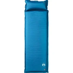 vidaXL Matelas de camping autogonflant oreiller 1 personne turquoise