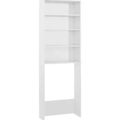 vidaXL Meuble pour machine à laver blanc brillant 64x24x190 cm