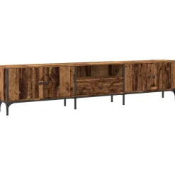 vidaXL Meuble TV avec tiroir vieux bois 200x25x44 cm bois d'ingénierie