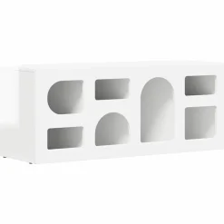 vidaXL Meuble TV Blanc brillant 100 x 35 x 40 cm Bois d'ingénierie