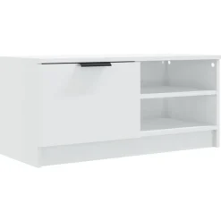 vidaXL Meuble TV Blanc brillant 80x35x36,5 cm Bois d'ingénierie