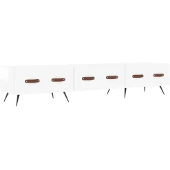 vidaXL Meuble TV blanc brillant 150x36x30 cm bois d'ingénierie