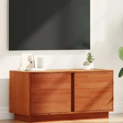 vidaXL Meuble TV Brun cire 80 x 35 x 40,5 cm Pin massif