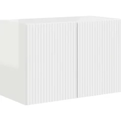 vidaXL Meuble TV mural Montage mural Blanc brillant 59,5 x 31 x 40 cm