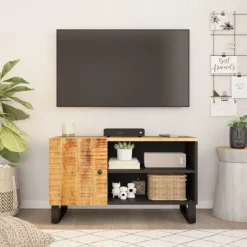 vidaXL Meuble TV 80x33x46 cm bois de manguier et d'ingénierie
