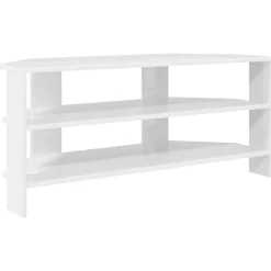 vidaXL MeubleTVd'Angle Blanc brillant 102x40,5x45cm Bois d'ingénierie