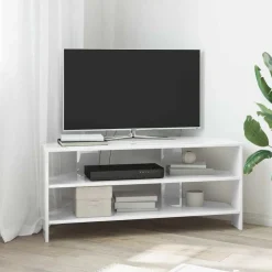 vidaXL MeubleTVd'Angle Blanc brillant 102x40,5x45cm Bois d'ingénierie