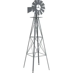 vidaXL Moulin à vent Gris 84 x 68 x 245 cm Fer