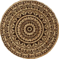 vidaXL Napperons 4 pcs Marron foncé 38 cm Rond Jute