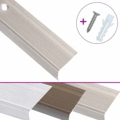 vidaXL Nez de marche forme en L 5 pcs aluminium 90 cm champagne