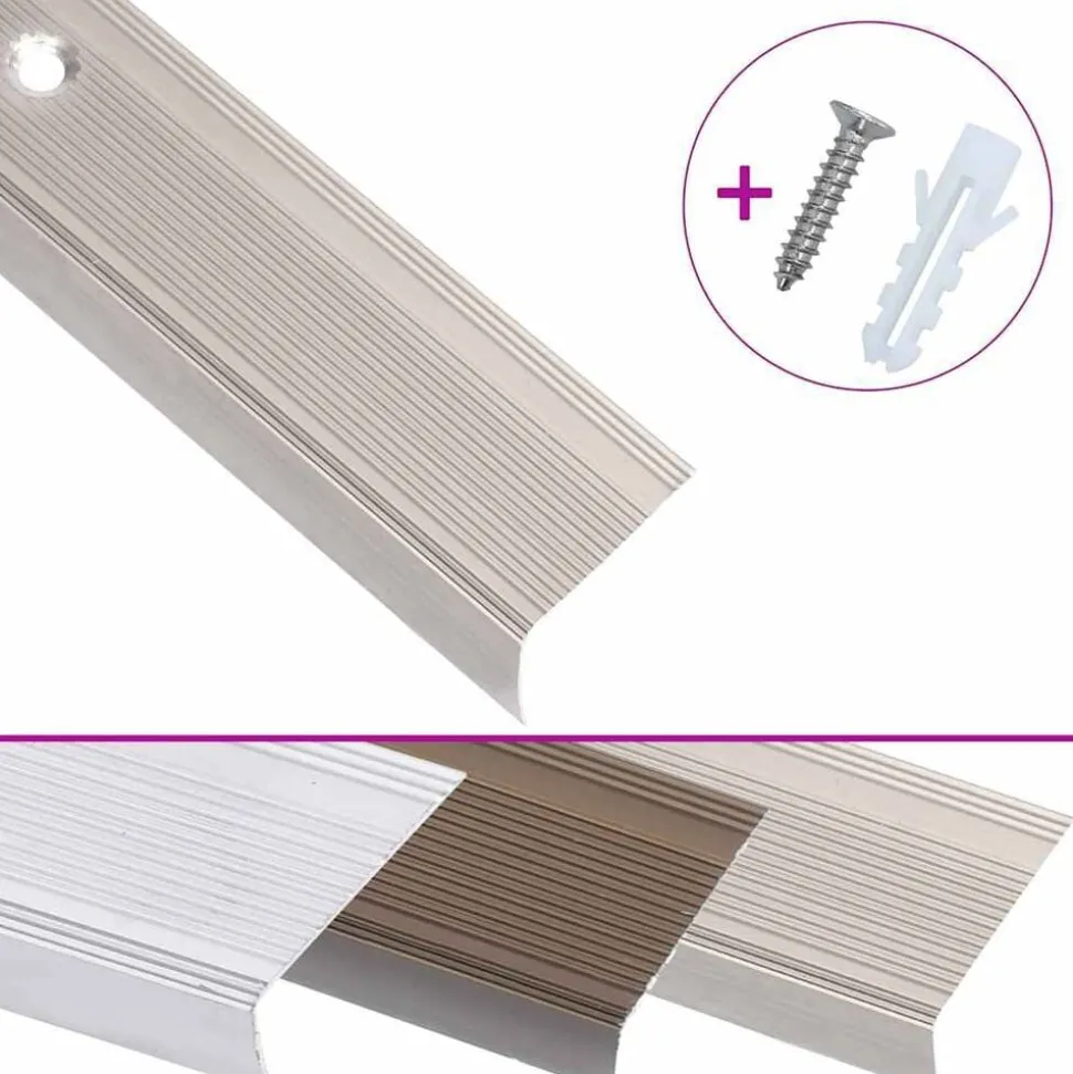 vidaXL Nez de marche forme en L 5 pcs aluminium 90 cm champagne