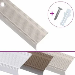 vidaXL Nez de marche forme en L 5 pcs aluminium 90 cm champagne