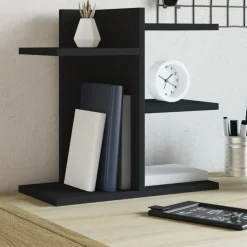 vidaXL Organisateur de bureau noir 42x21,5x42 cm bois d'ingénierie