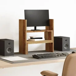 vidaXL Organisateur de bureau réglable vieux bois bois d'ingénierie