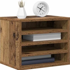 vidaXL Organiseur de bureau Bois ancien 36 x 26 x 29,5 cm