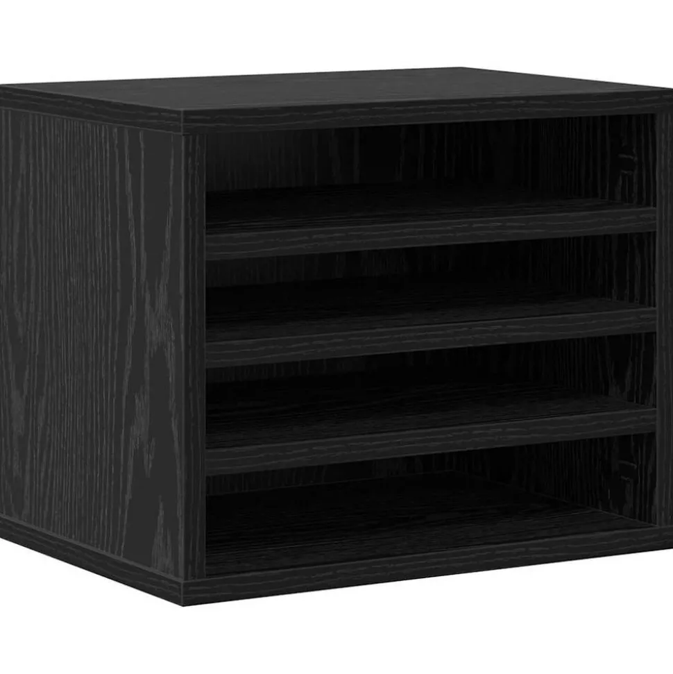 vidaXL Organiseur de bureau Chêne noir 36 x 26 x 29,5 cm
