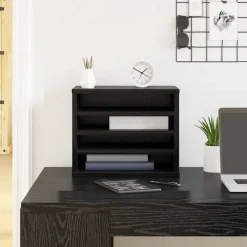 vidaXL Organiseur de bureau Chêne noir 36 x 26 x 29,5 cm