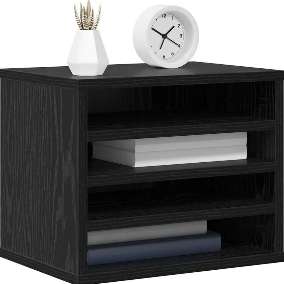 vidaXL Organiseur de bureau Chêne noir 36 x 26 x 29,5 cm