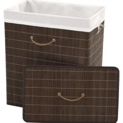 vidaXL Panier à linge rectangulaire Bambou Marron foncé