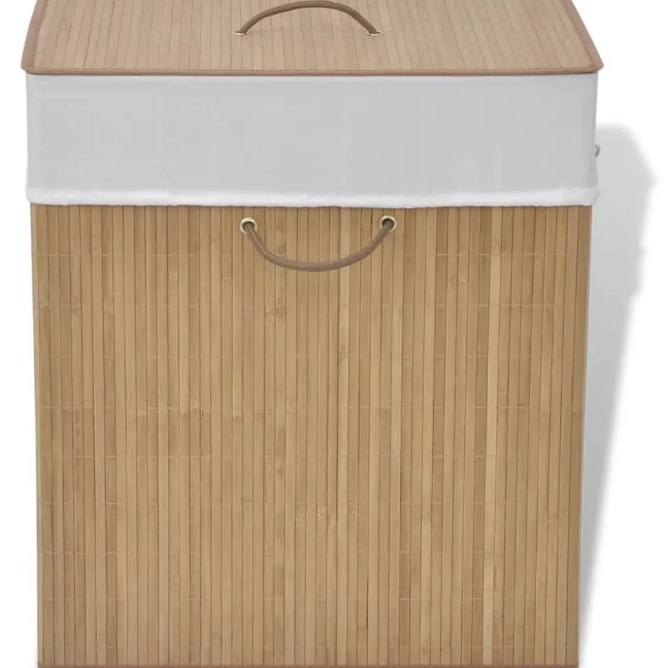 vidaXL Panier à linge rectangulaire Bambou Naturel