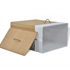 vidaXL Panier à linge rectangulaire Bambou Naturel