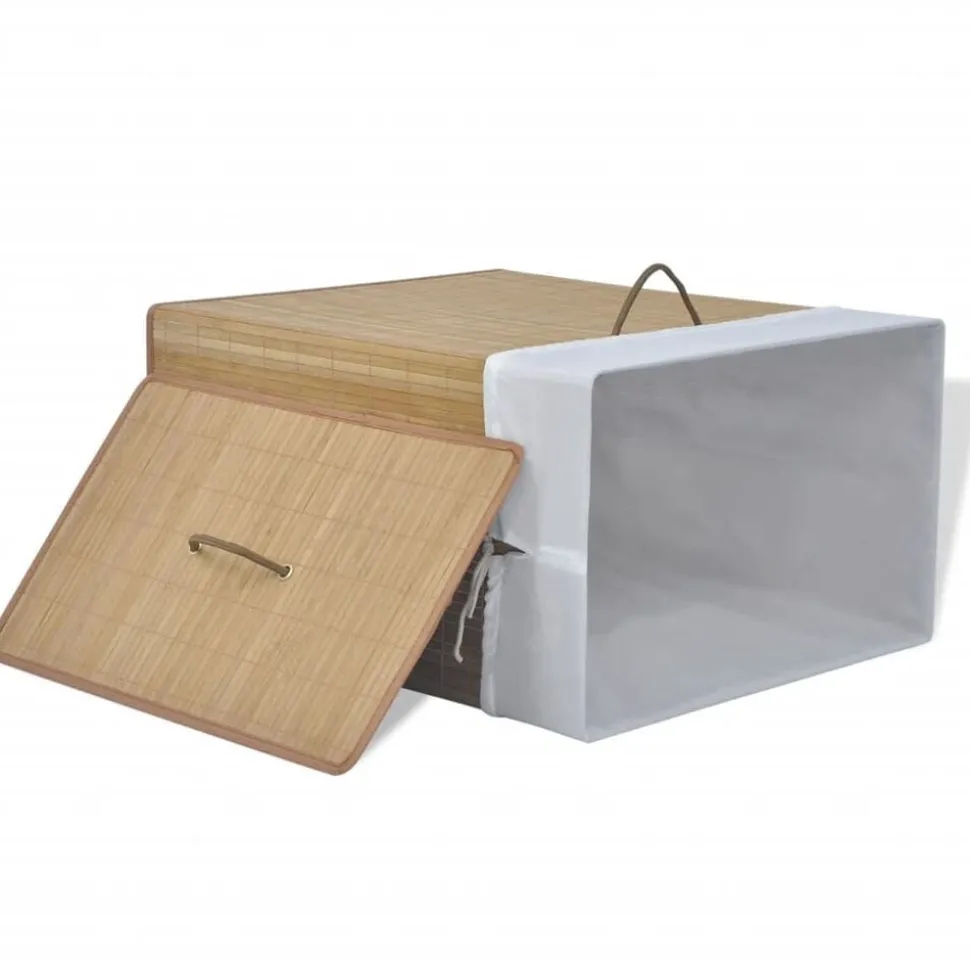 vidaXL Panier à linge rectangulaire Bambou Naturel