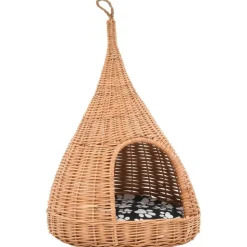 vidaXL Panier pour chats avec coussin 40x60 cm Saule naturel