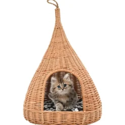 vidaXL Panier pour chats avec coussin 40x60 cm Saule naturel