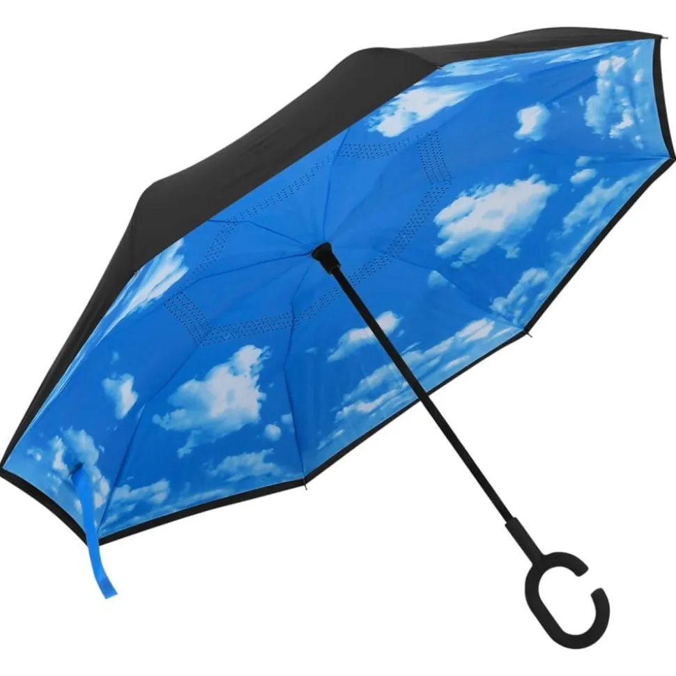vidaXL Parapluie à poignée en C Noir 108 cm