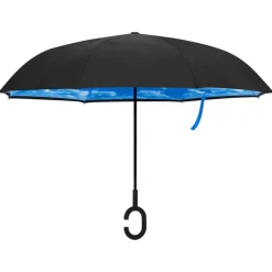 vidaXL Parapluie à poignée en C Noir 108 cm