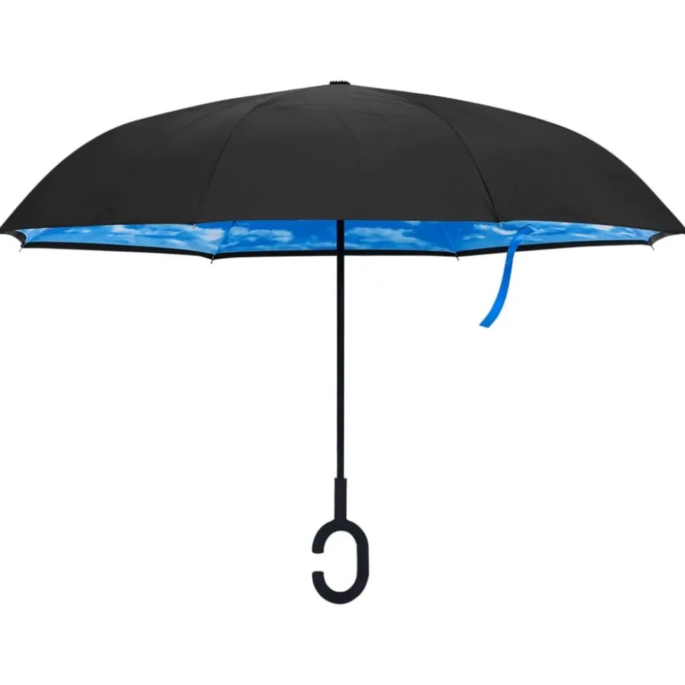 vidaXL Parapluie à poignée en C Noir 108 cm