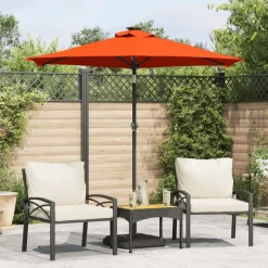 vidaXL Parasol de jardin avec mât en acier terre cuite 225x225x212 cm