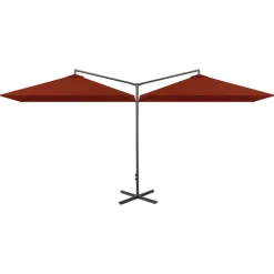 vidaXL Parasol de jardin double et mât en acier terre cuite 600x300 cm
