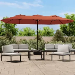vidaXL Parasol de jardin à double tête terre cuite 449x265 cm