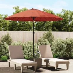 vidaXL Parasol d'extérieur et mât avec aluminium 270 cm terre cuite