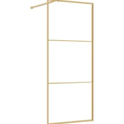vidaXL Paroi de douche avec verre ESG transparent doré 80x195 cm