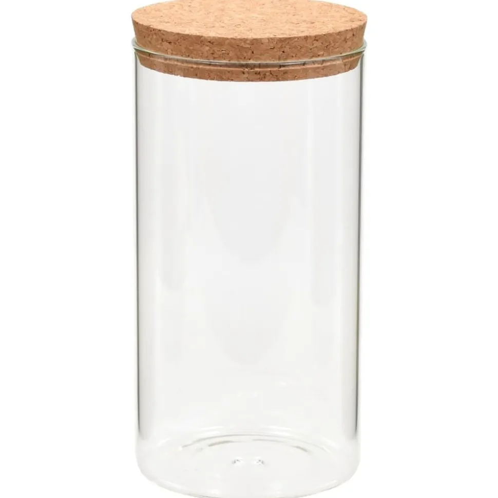 vidaXL 6pcs Pots de conservation en verre et couvercle en liège 1400ml