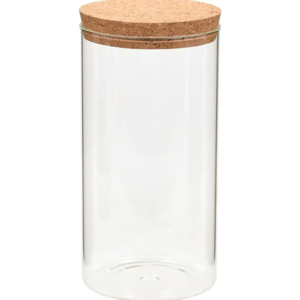 vidaXL 6pcs Pots de conservation en verre et couvercle en liège 1100ml