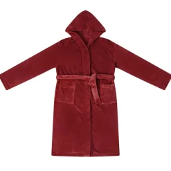 vidaXL Peignoir avec capuche Rouge Bordeaux s Flanelle
