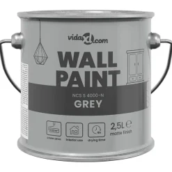 vidaXL Peinture murale Gris 2,5 L Impression murale