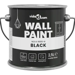 vidaXL Peinture murale Noir 2,5 L Impression murale