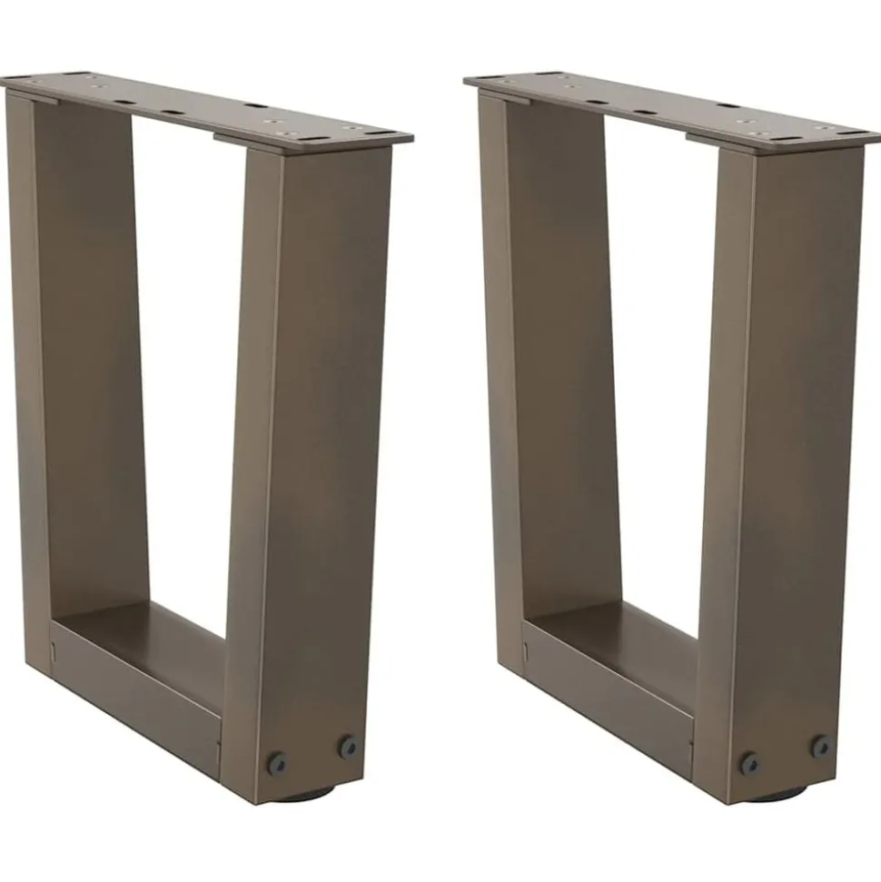 vidaXL Pieds de table basse en forme de V, 2 pièces, acier naturel, 30 x (30-31,3) cm