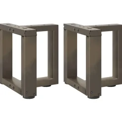 vidaXL Pieds de table basse en T, 2 pièces, noir, 30 x 25 x (30-31) cm, acier