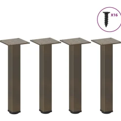 vidaXL Pieds de table basse 4 pièces Acier naturel 30-32 cm Acier