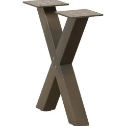 vidaXL Pieds de table basse en forme de X, 2 pièces, acier naturel, 30 x (30-31) cm