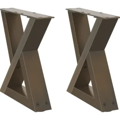 vidaXL Pieds de table basse 2 pièces Acier naturel 30 x (30-31,3) cm Acier